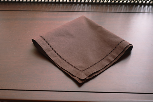 Hemstitch Handkerchief with Chocolate Fondant colored